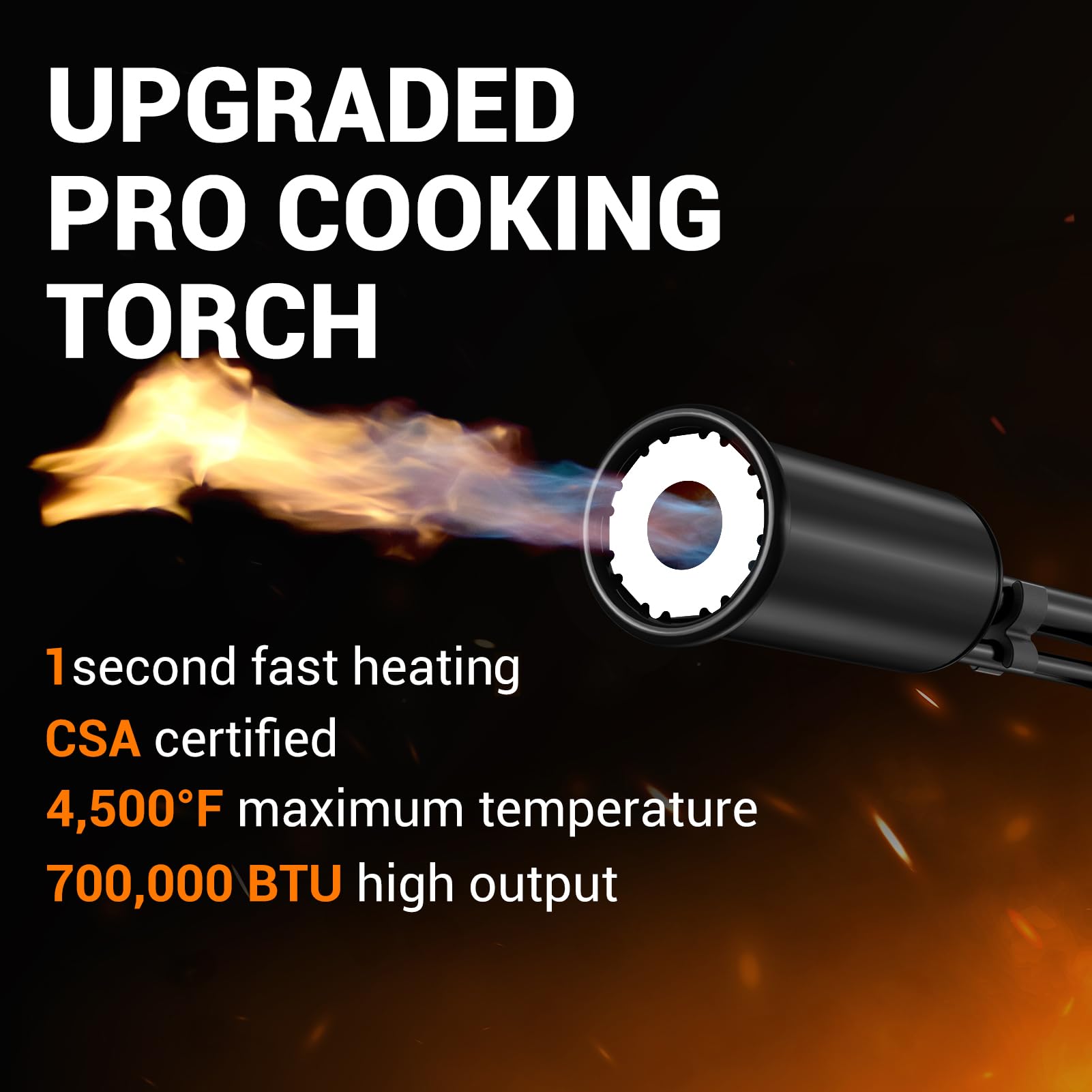 Chi⭐︎Kook POWERFUL Propane Torch, 4500°, Adjustable Kitchen Cooking Torch